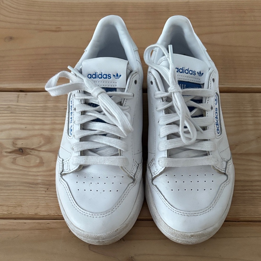 Adidas Continental 80- White and Blue Sneakers